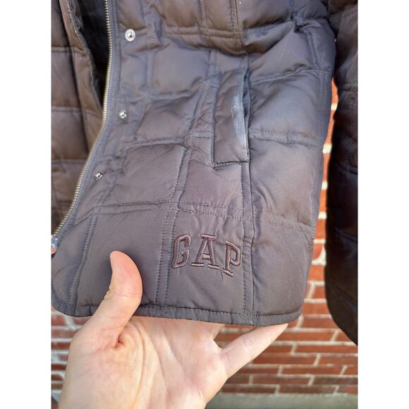 GAP Brown Quilted Puffer Jacket XS - Picture 4 of 6